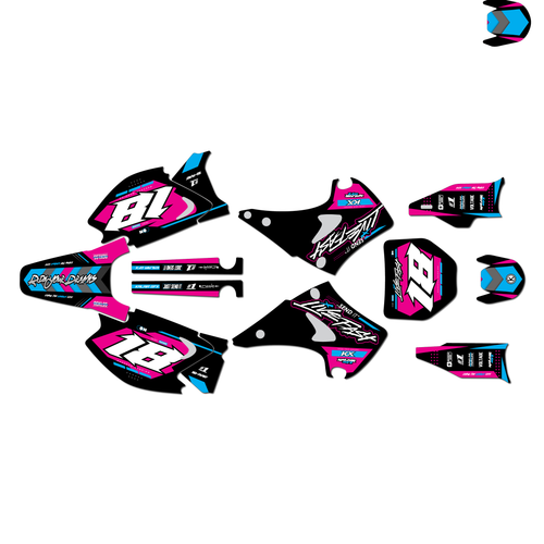 kawasaki kx250 graphics kit 2003-2008 rebel series magenta