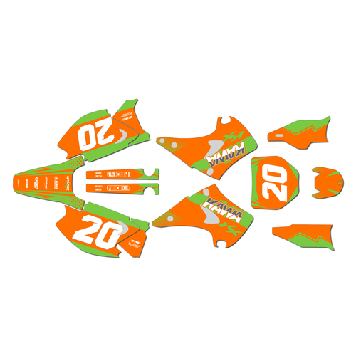 kawasaki kx125 graphics kit 2003-2008 spear series orange