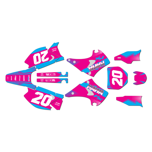 kawasaki kx250 graphics kit 2003-2008 spear series magenta