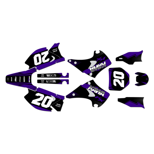 kawasaki kx250 graphics kit 2003-2008 spear series purple