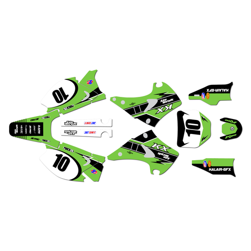 kawasaki kx250 graphics kit 2003-2008 speed series green