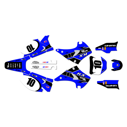 kawasaki kx250 graphics kit 2003-2008 speed series blue
