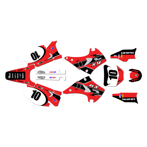 kawasaki kx250 graphics kit 2003-2008 speed series red