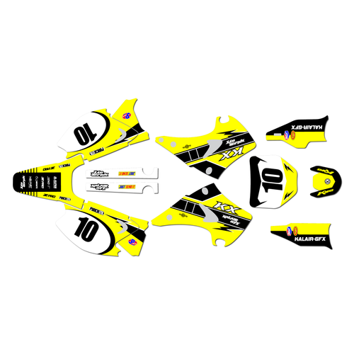 kawasaki kx125 graphics kit 2003-2008 speed series yellow