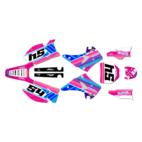 kawasaki kx125 graphics kit 2003-2008 split series pink