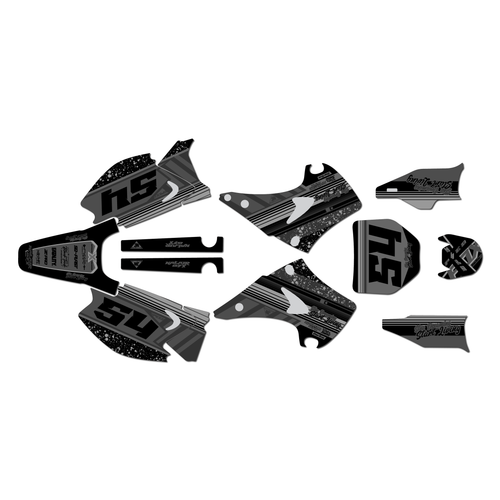 kawasaki kx250 graphics kit 2003-2008 split series smoke