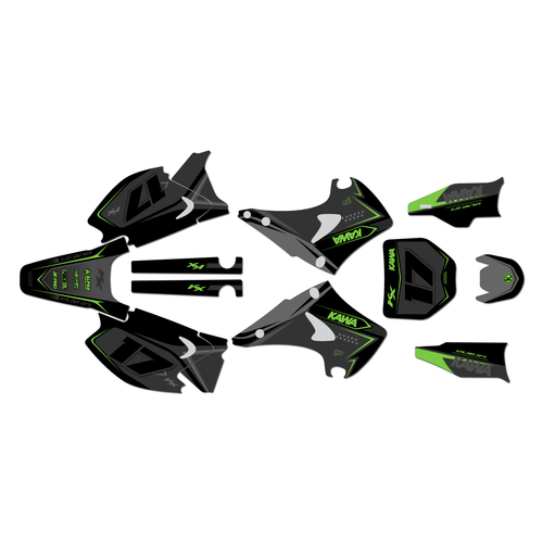 kawasaki kx250 graphics kit 2003-2008 stellar series green-shift