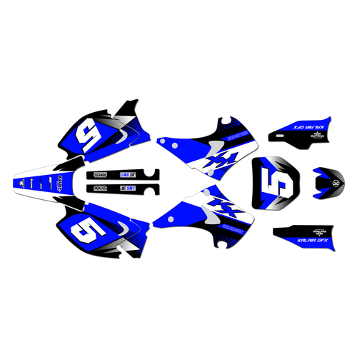 kawasaki kx250 graphics kit 2003-2008 turbo series blue