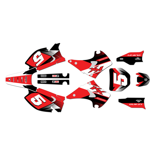 kawasaki kx250 graphics kit 2003-2008 turbo series red
