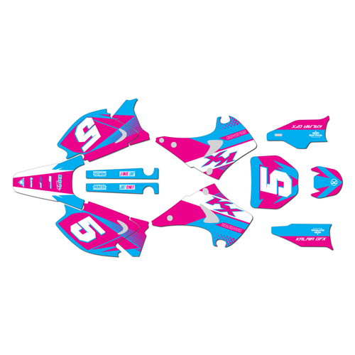 kawasaki kx250 graphics kit 2003-2008 turbo series magenta