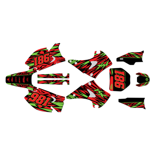 kawasaki kx125 graphics kit 2003-2008 twitch series red