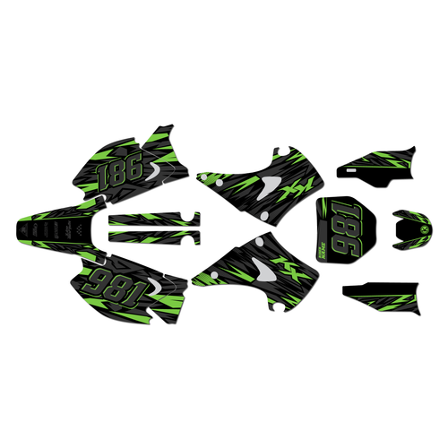 kawasaki kx250 graphics kit 2003-2008 twitch series green