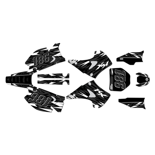 kawasaki kx250 graphics kit 2003-2008 twitch series white