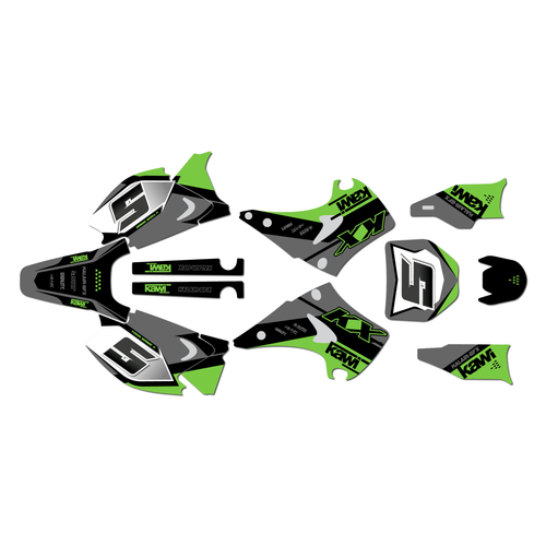 kawasaki kx125 graphics kit 2003-2008 venom series green