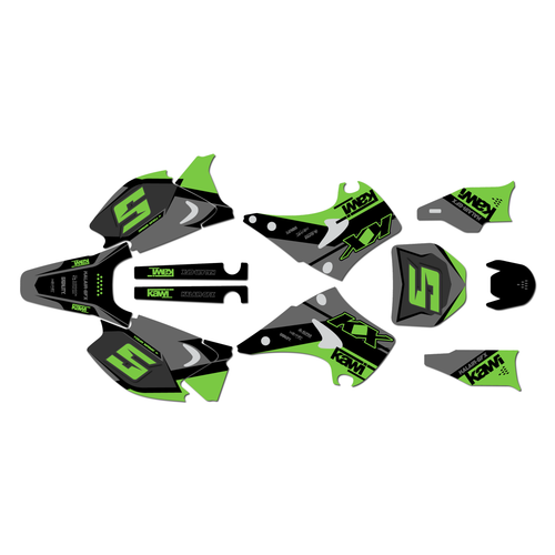 kawasaki kx125 graphics kit 2003-2008 venom series green-shift