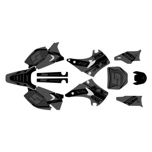 kawasaki kx250 graphics kit 2003-2008 venom series smoke