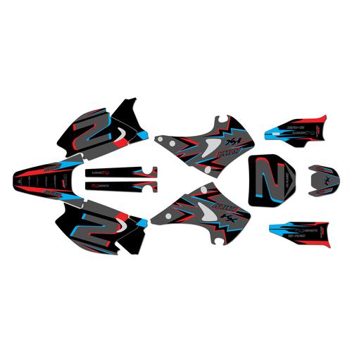 kawasaki kx125 graphics kit 2003-2008 vision series smoke