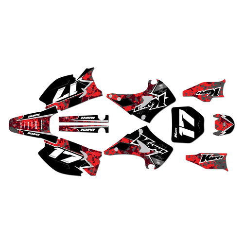 kawasaki kx125 graphics kit 2003-2008 warfare series red