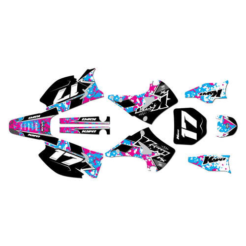 kawasaki kx250 graphics kit 2003-2008 warfare series pink