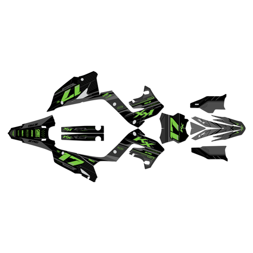 kawasaki kx125p graphics kit 2003-2008 axis series green-shift