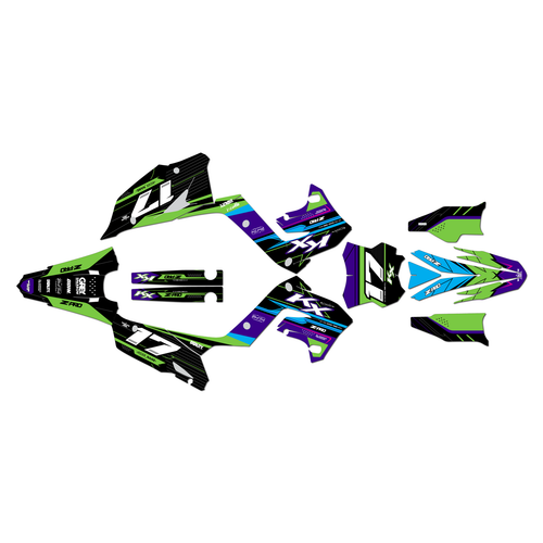 kawasaki kx250p graphics kit 2003-2008 axis series green