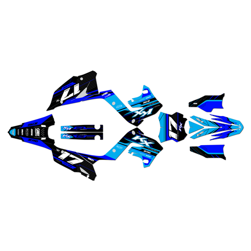 kawasaki kx250p graphics kit 2003-2008 axis series blue