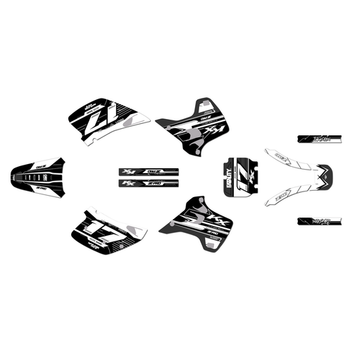 kawasaki kx250 graphics kit 1992-1993 axis series white