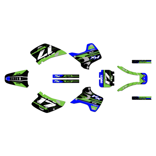 kawasaki kx250 graphics kit 1992-1993 axis series blue