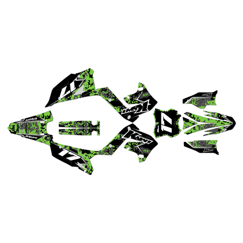 kawasaki kx125p graphics kit 2003-2008 cyberware series green