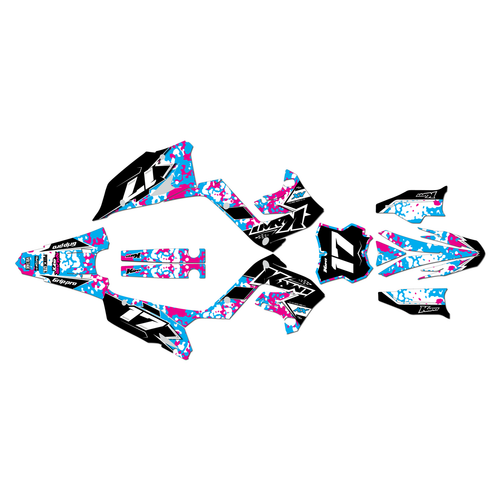 kawasaki kx125p graphics kit 2003-2008 cyberware series magenta