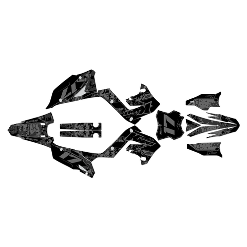 kawasaki kx250p graphics kit 2003-2008 cyberware series smoke