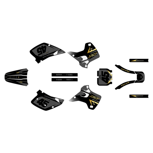 kawasaki kx250 graphics kit 1992-1993 division series gold