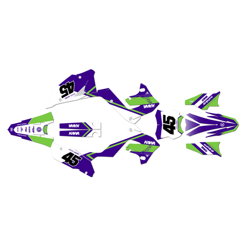 kawasaki kx250p graphics kit 2003-2008 enigma series green