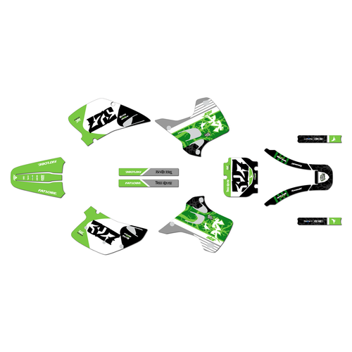 kawasaki kx250 graphics kit 1992-1993 rail series green