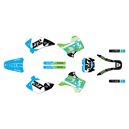 kawasaki kx250 graphics kit 1992-1993 rail series blue