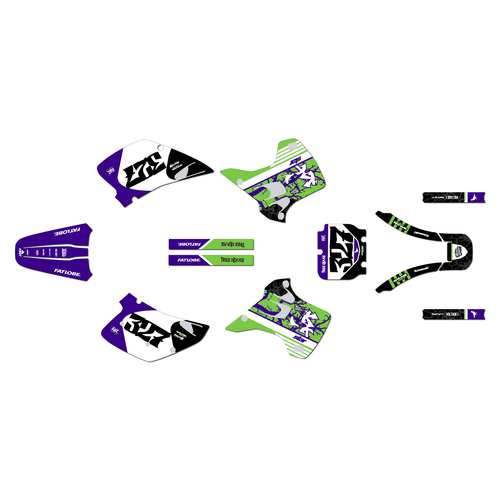 kawasaki kx250 graphics kit 1992-1993 rail series purple