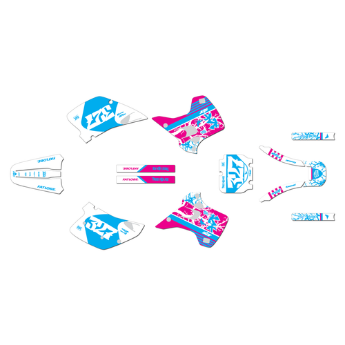 kawasaki kx250 graphics kit 1992-1993 rail series magenta