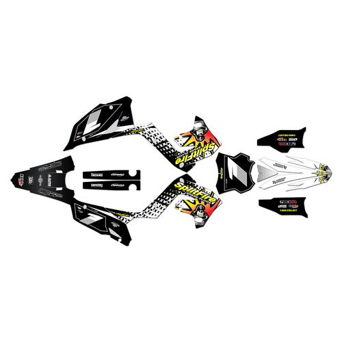 kawasaki kx125p graphics kit 2003-2008 lancaster series white