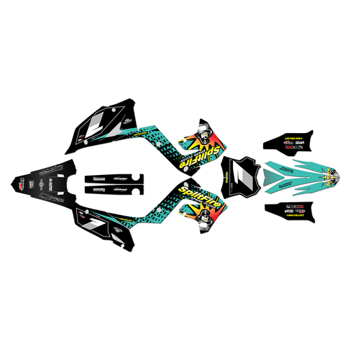 kawasaki kx250p graphics kit 2003-2008 lancaster series teal