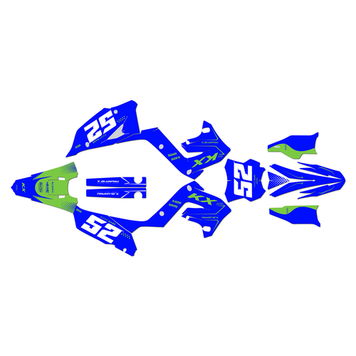 kawasaki kx125p graphics kit 2003-2008 ominous series green