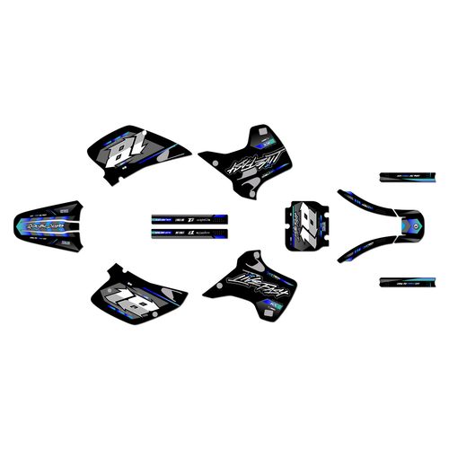 kawasaki kx250 graphics kit 1992-1993 rebel series blue