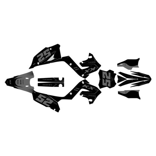 kawasaki kx250p graphics kit 2003-2008 ominous series smoke