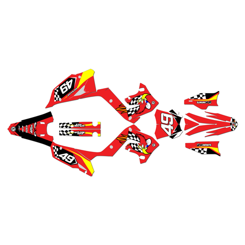 kawasaki kx125p graphics kit 2003-2008 pecker series red
