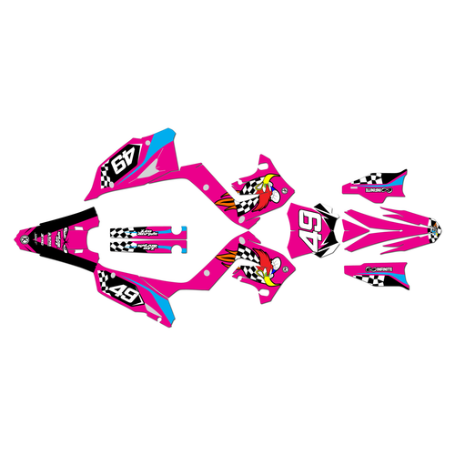 kawasaki kx125p graphics kit 2003-2008 pecker series magenta