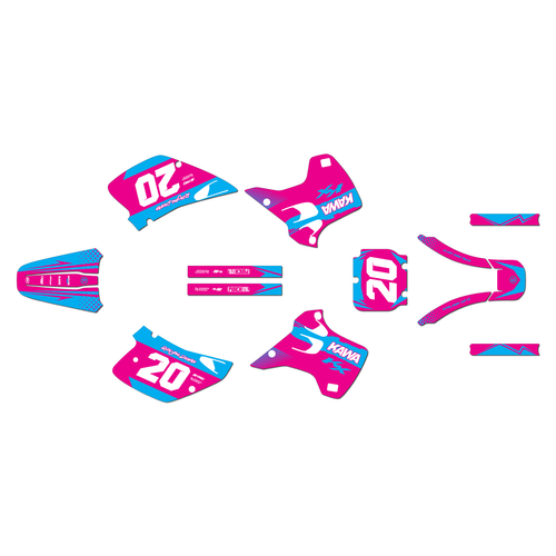 kawasaki kx250 graphics kit 1992-1993 spear series magenta