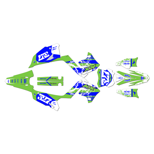kawasaki kx125p graphics kit 2003-2008 rail series blue