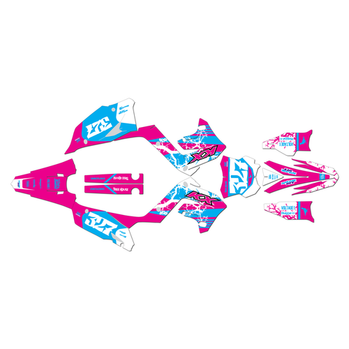 kawasaki kx125p graphics kit 2003-2008 rail series magenta