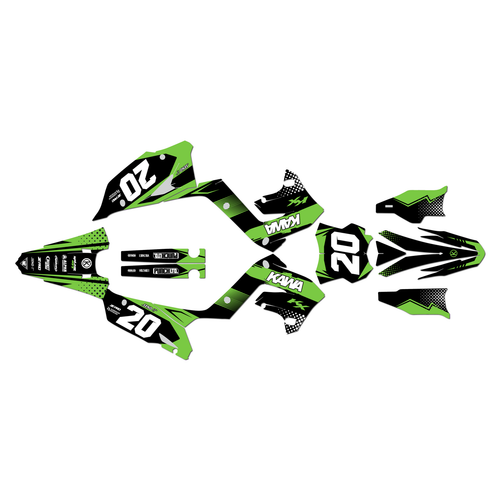 kawasaki kx250p graphics kit 2003-2008 spear series green