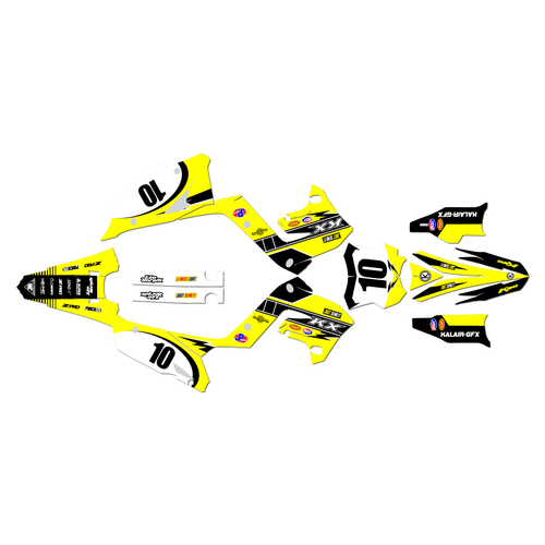 kawasaki kx125p graphics kit 2003-2008 speed series yellow