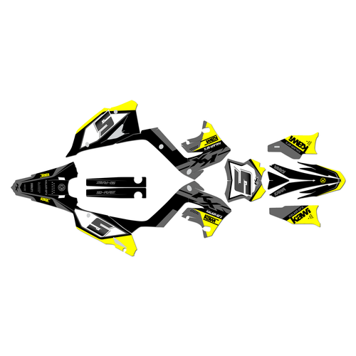 kawasaki kx125p graphics kit 2003-2008 venom series yellow